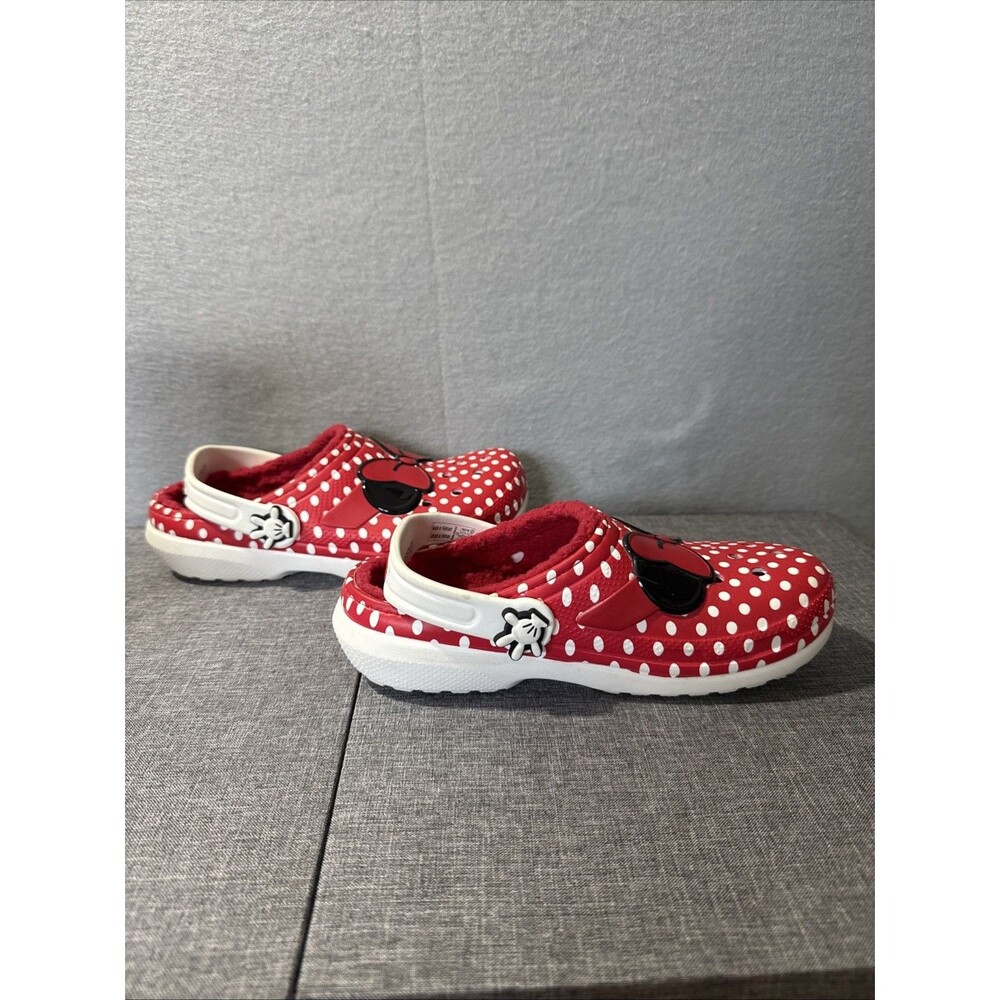 Crocs Classic Disney Minnie Mouse Fleece Lined Clogs Kids J3 - Picture 5 of 10